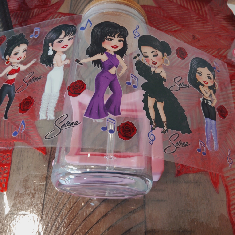 Makeup Jar with Purple and Black Design